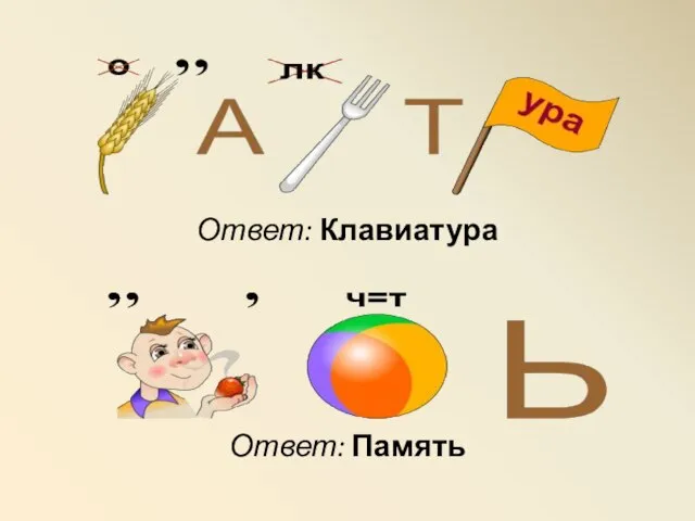 Ответ: Клавиатура Ответ: Память