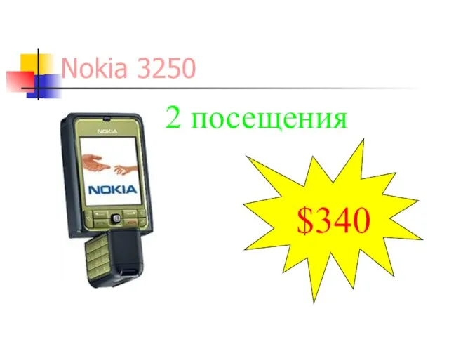 Nokia 3250 $340 2 посещения