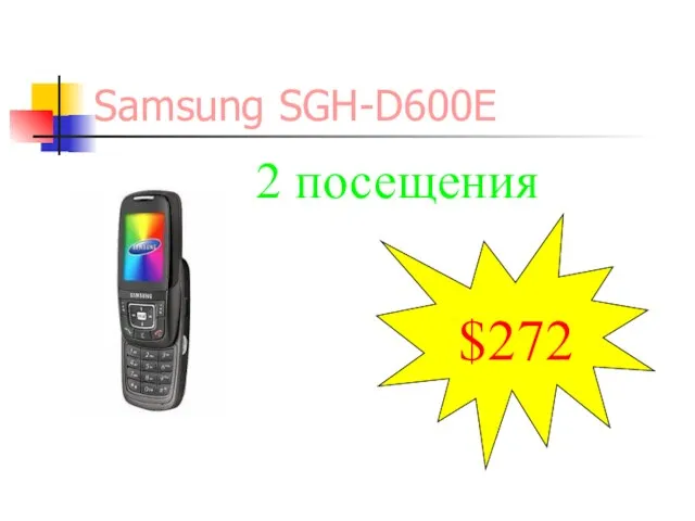 Samsung SGH-D600E $272 2 посещения