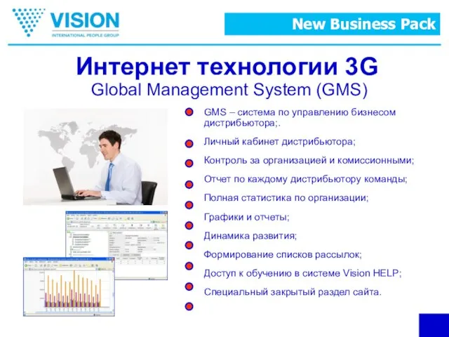 Интернет технологии 3G Global Management System (GMS) GMS – система по управлению