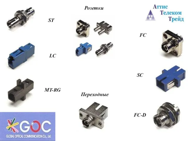 Розетки FC SC FC-D Переходные MT-RG LC ST