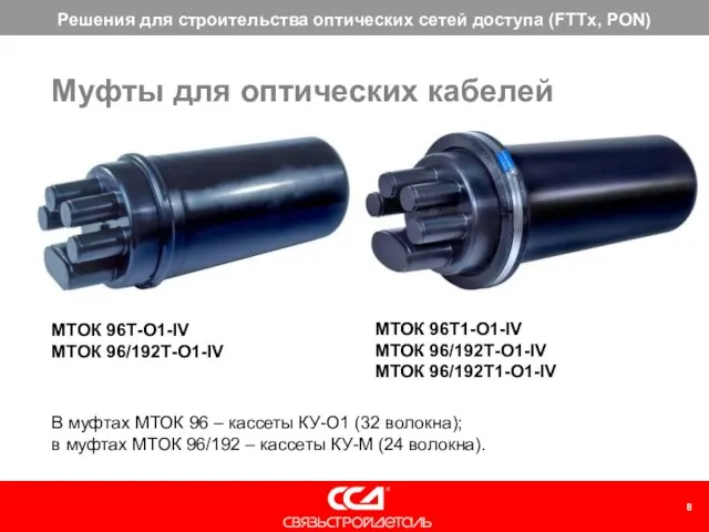 Муфты для оптических кабелей МТОК 96Т-О1-IV МТОК 96/192Т-О1-IV МТОК 96Т1-О1-IV МТОК 96/192Т-О1-IV