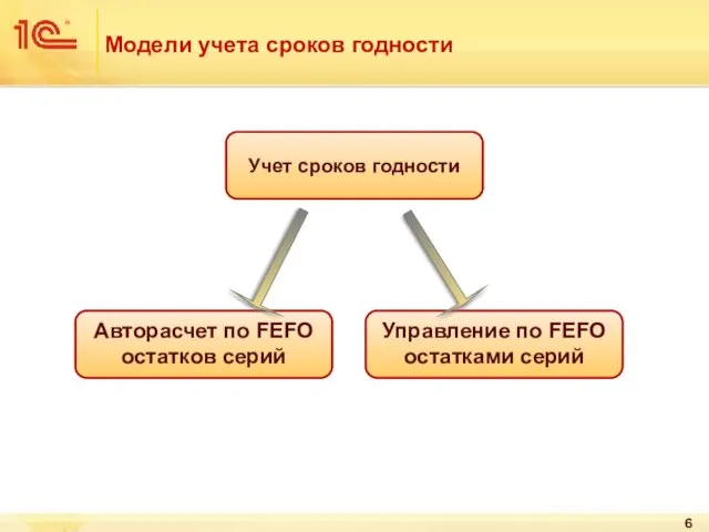 Модели учета сроков годности Учет сроков годности Управление по FEFO остатками серий
