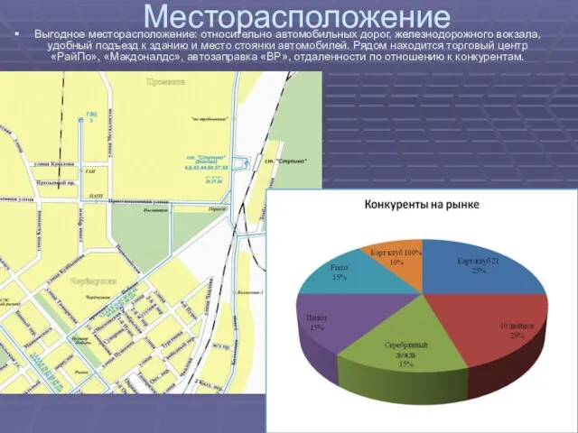 Месторасположение Выгодное месторасположение: относительно автомобильных дорог, железнодорожного вокзала, удобный подъезд к зданию