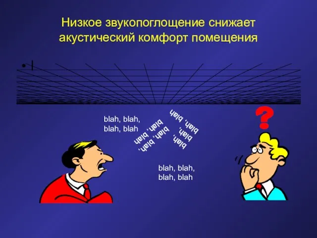 Низкое звукопоглощение снижает акустический комфорт помещения l blah, blah, blah, blah blah,