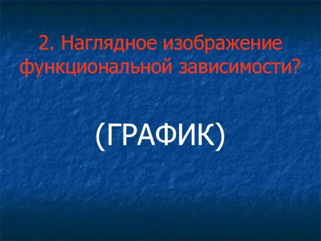 2. Наглядное изображение функциональной зависимости? (ГРАФИК)