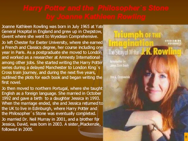 Harry Potter and the Philosopher`s Stone by Joanne Kathleen Rowling Joanne Kathleen