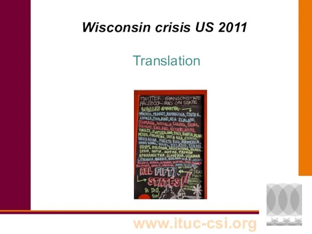 Wisconsin crisis US 2011 Translation