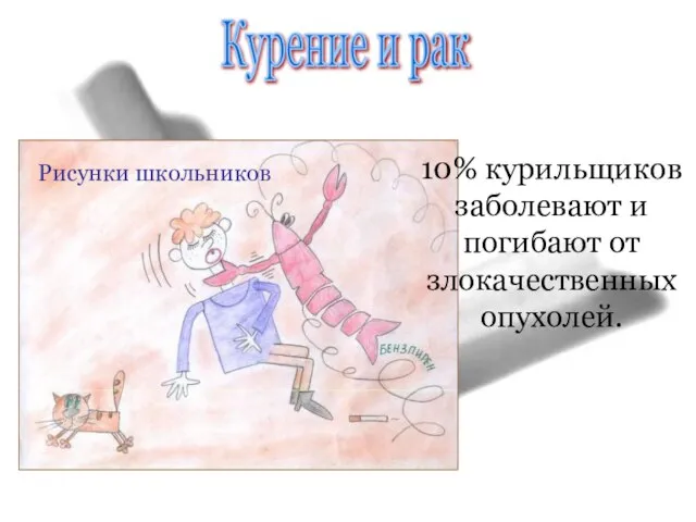 10% курильщиков заболевают и погибают от злокачественных опухолей. Курение и рак Рисунки школьников