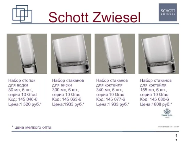 Schott Zwiesel Набор стопок для водки 80 мл, 6 шт., серия 10