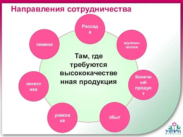 Направления сотрудничества семена логистика упаковка сбыт Конечный продукт агротехнология Рассада Там, где требуются высококачественная продукция