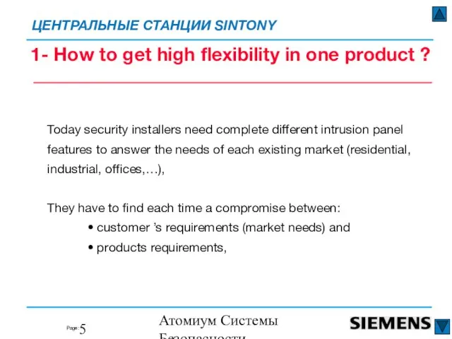 Атомиум Системы Безопасности www.atomium-sb.ru 1- How to get high flexibility in one