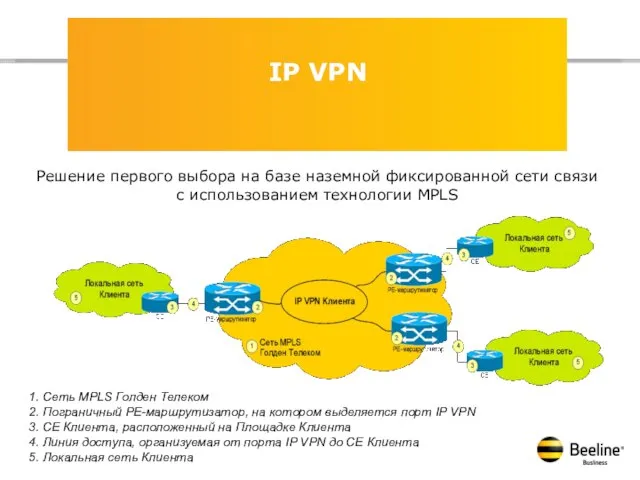 IP VPN Решение первого выбора на базе наземной фиксированной сети связи с