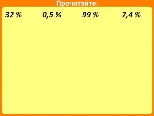 32 % Прочитайте: 0,5 % 99 % 7,4 %