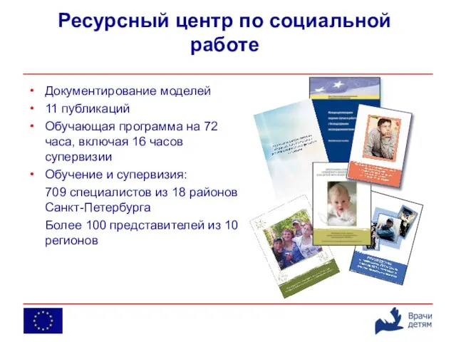 Ресурсный центр по социальной работе Документирование моделей 11 публикаций Обучающая программа на