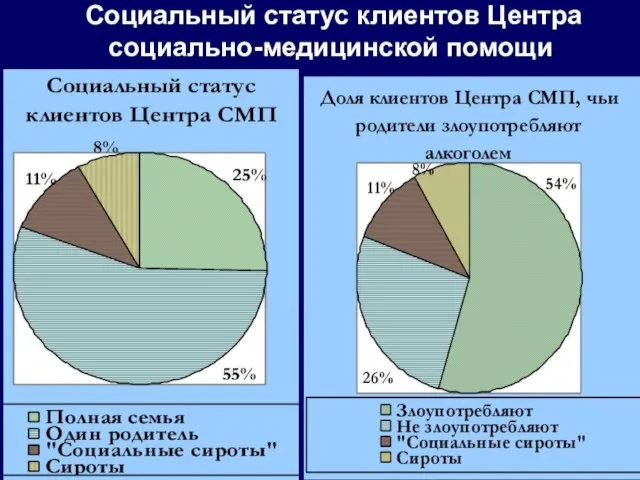 Социальный статус клиентов Центра социально-медицинской помощи