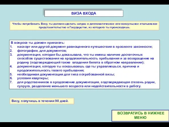 ВИЗА ВХОДА В вопросе ты должен прилагать: паспорт или другой документ равноценного