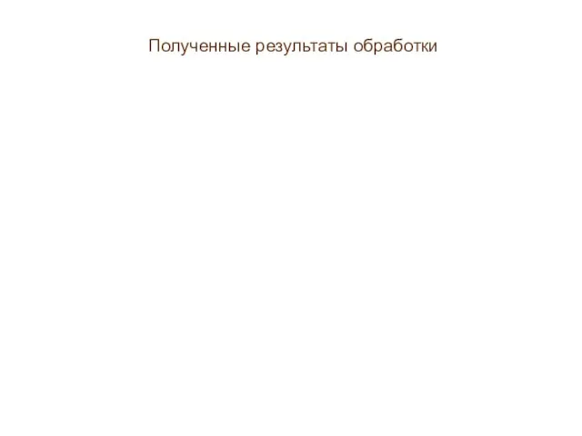 Полученные результаты обработки