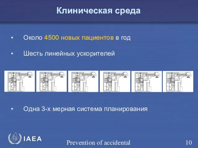 Prevention of accidental exposure in radiotherapy Клиническая среда Около 4500 новых пациентов