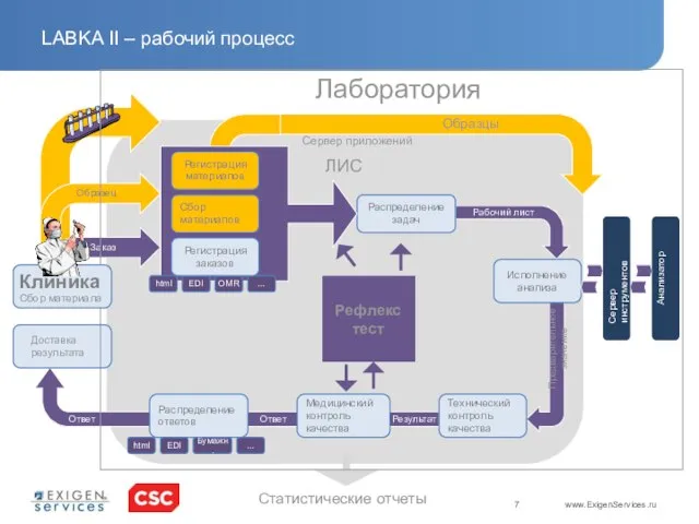 LABKA II – рабочий процесс Статистические отчеты