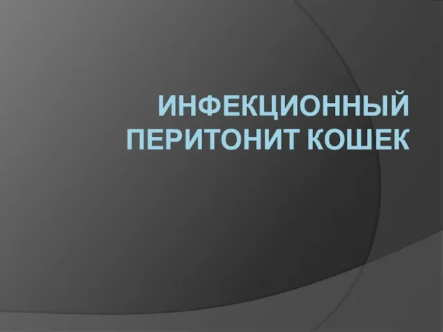 ИНФЕКЦИОННЫЙ ПЕРИТОНИТ КОШЕК