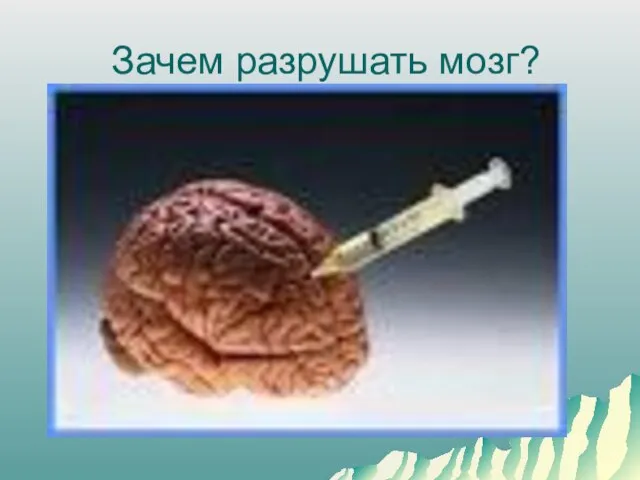 Зачем разрушать мозг?