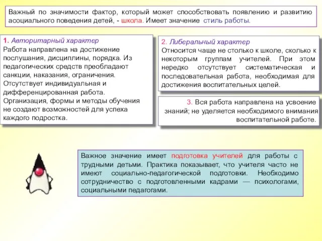 Важный по значимости фактор, который может способствовать появлению и развитию асоциального поведения