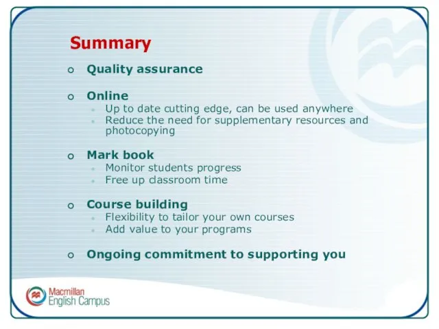 Summary Quality assurance Online Up to date cutting edge, can be used
