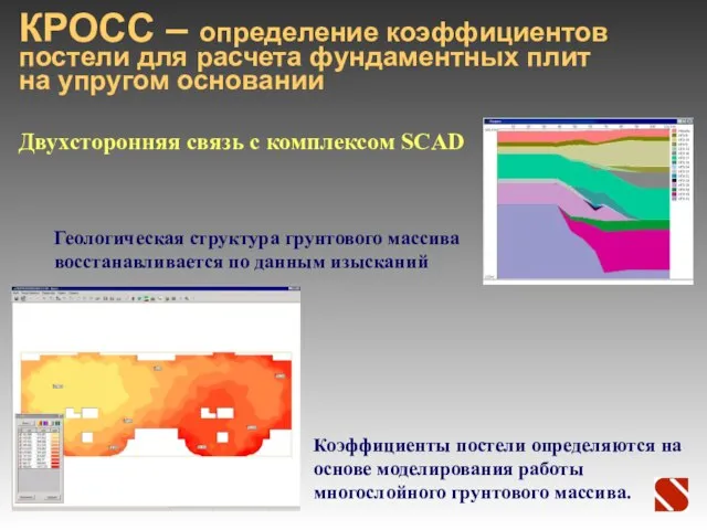 КРОСС – определение коэффициентов постели для расчета фундаментных плит на упругом основании