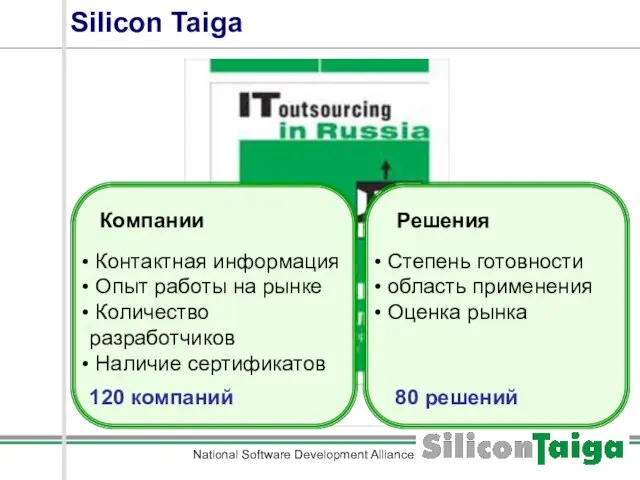 National Software Development Alliance Silicon Taiga Компании Контактная информация Опыт работы на