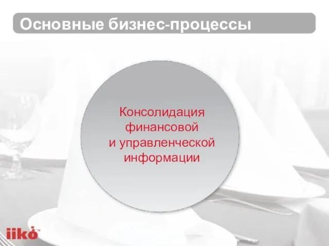 Основные бизнес-процессы Консолидация финансовой и управленческой информации