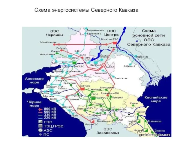 Схема энергосистемы Северного Кавказа