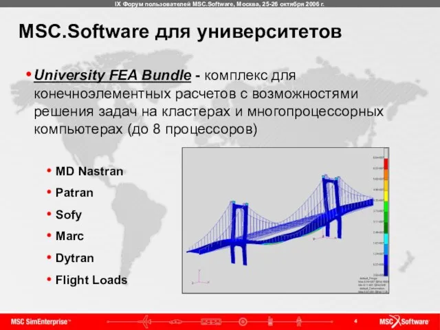 MSC.Software для университетов University FEA Bundle - комплекс для конечноэлементных расчетов с