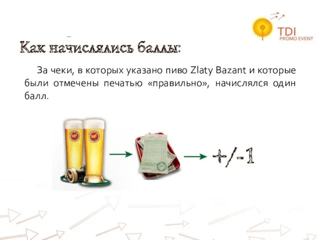 За чеки, в которых указано пиво Zlaty Bazant и которые были отмечены