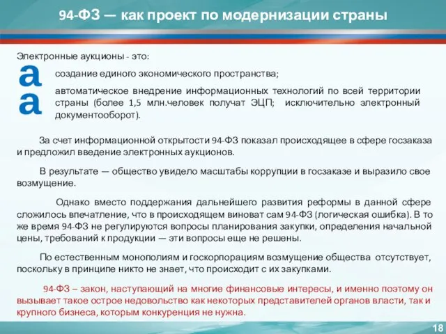 94-ФЗ — как проект по модернизации страны За счет информационной открытости 94-ФЗ