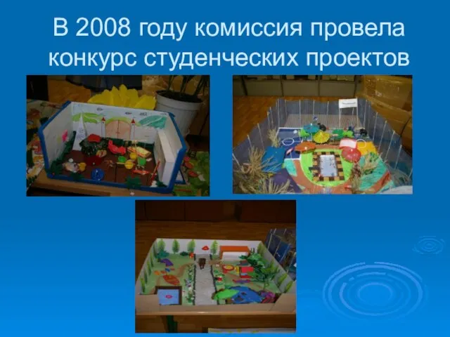 В 2008 году комиссия провела конкурс студенческих проектов