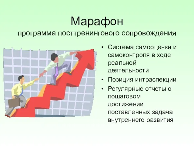 Марафон программа посттренингового сопровождения Система самооценки и самоконтроля в ходе реальной деятельности