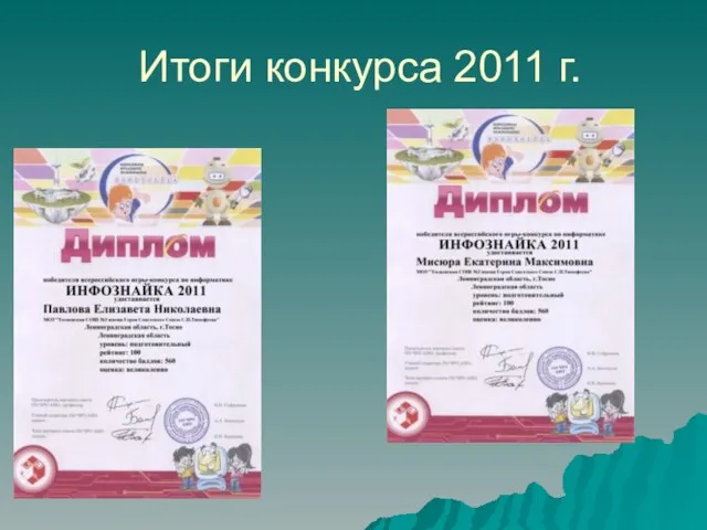 Итоги конкурса 2011 г.