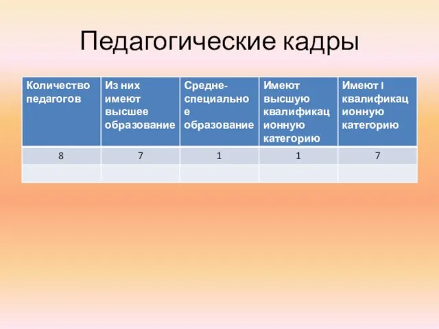 Педагогические кадры