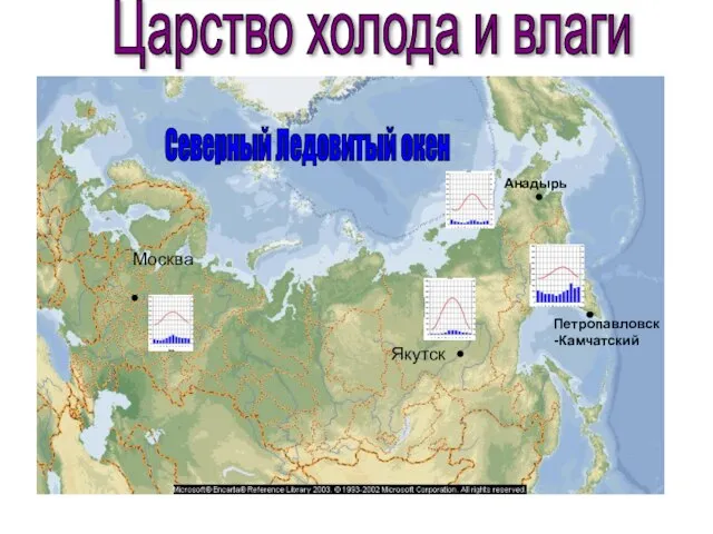 Якутск Петропавловск -Камчатский Анадырь Северный Ледовитый окен Царство холода и влаги Москва