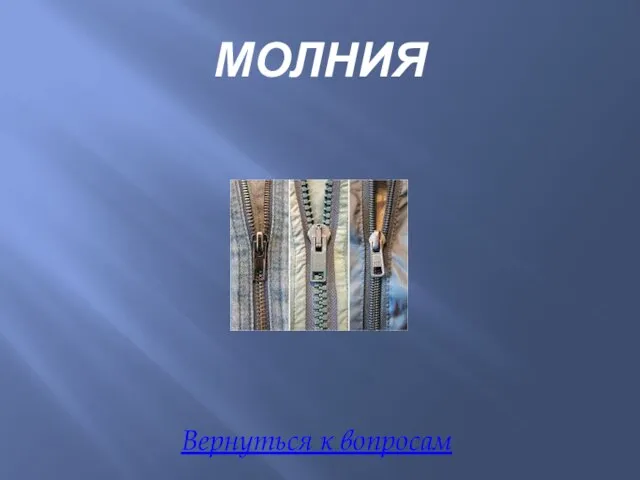 МОЛНИЯ Вернуться к вопросам