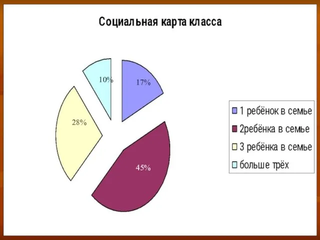 Социальная карта класса. 17% 45% 10% 28%