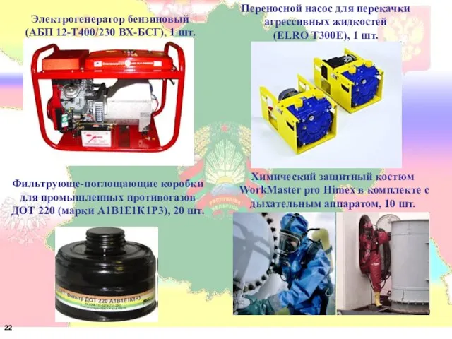 Электрогенератор бензиновый (АБП 12-Т400/230 ВХ-БСГ), 1 шт. Переносной насос для перекачки агрессивных