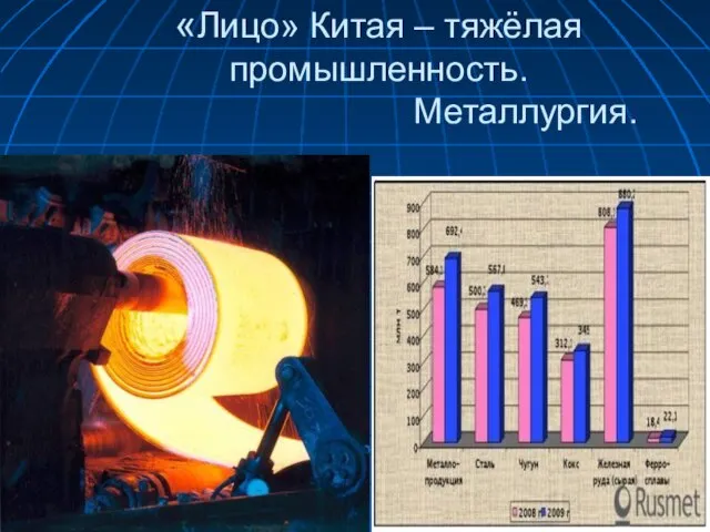 «Лицо» Китая – тяжёлая промышленность. Металлургия.