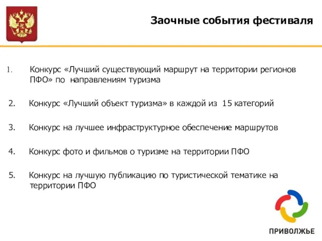 Заочные события фестиваля Конкурс «Лучший существующий маршрут на территории регионов ПФО» по