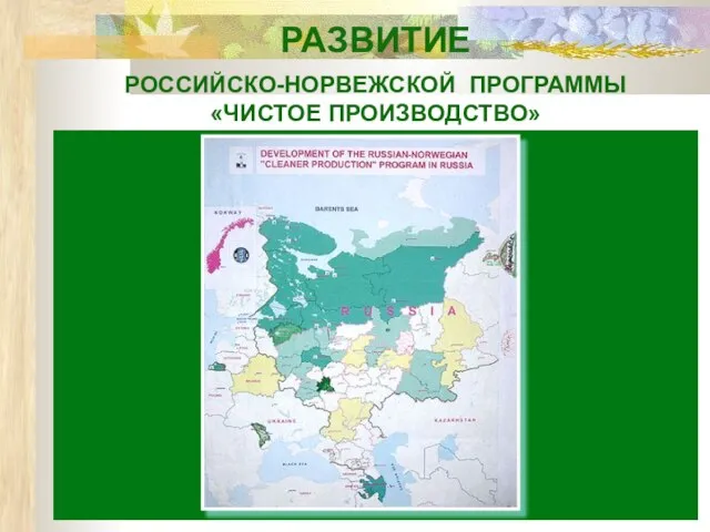 РАЗВИТИЕ РОССИЙСКО-НОРВЕЖСКОЙ ПРОГРАММЫ «ЧИСТОЕ ПРОИЗВОДСТВО»