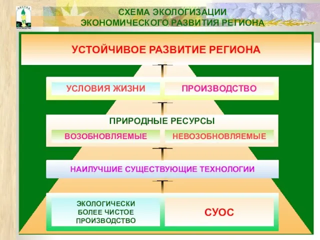 СХЕМА ЭКОЛОГИЗАЦИИ ЭКОНОМИЧЕСКОГО РАЗВИТИЯ РЕГИОНА НАИЛУЧШИЕ СУЩЕСТВУЮЩИЕ ТЕХНОЛОГИИ УСТОЙЧИВОЕ РАЗВИТИЕ РЕГИОНА