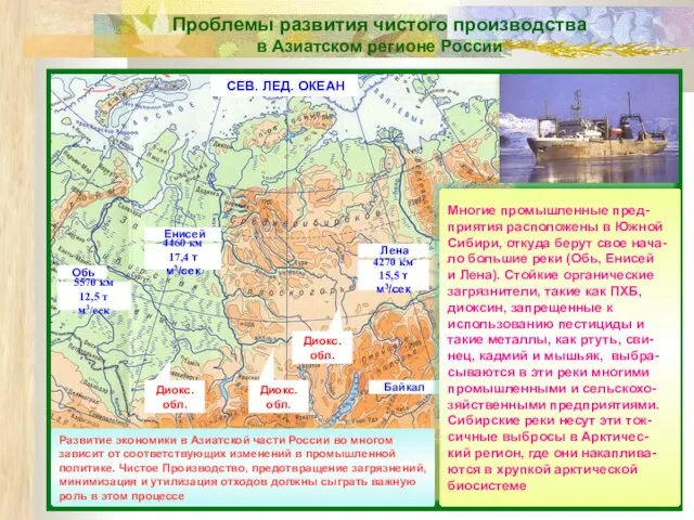 Проблемы развития чистого производства в Азиатском регионе России Многие промышленные пред- приятия