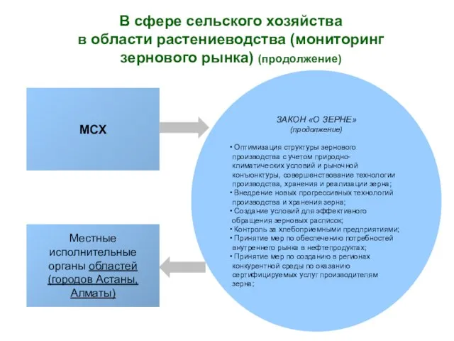 В сфере сельского хозяйства в области растениеводства (мониторинг зернового рынка) (продолжение) МСХ