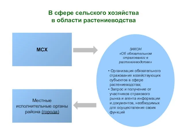 В сфере сельского хозяйства в области растениеводства МСХ ЗАКОН «Об обязательном страховании